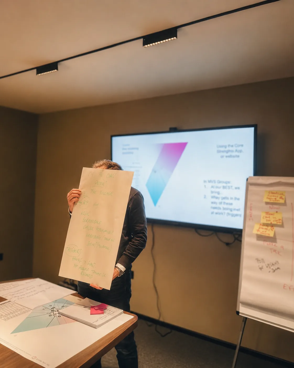 Norrsken team member sharing Core Strengths reflections during a workshop